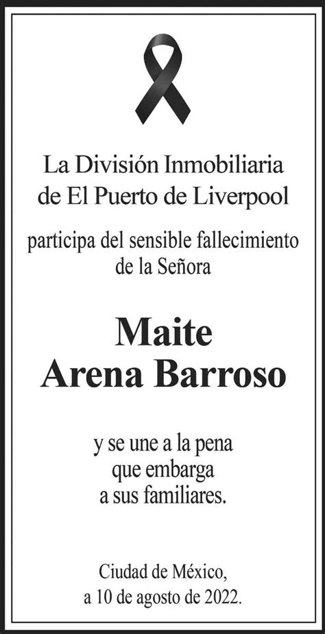 Se Ora Maite Arena Barroso Obituario Esquela