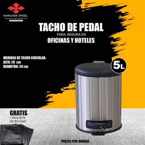 Tacho Pedal Para Casa De Playa Litros Tacho Para Banos Cuotas Sin