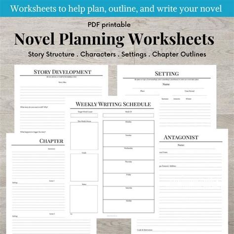 Novel Planning Worksheets Nanowrimo 30 Day Novel Worksheets Writing