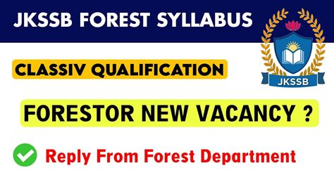 JKSSB Forestor Syllabus Official Update JKSSB Classiv Official Update