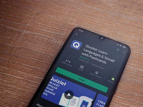 Quizlet Language Learning App Play Store Page On The Display O Photo