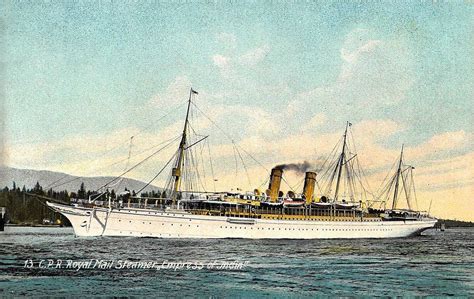 Postcard: CPR's RMS Empress of India, c.1910 | Passenger ship, Boat ...