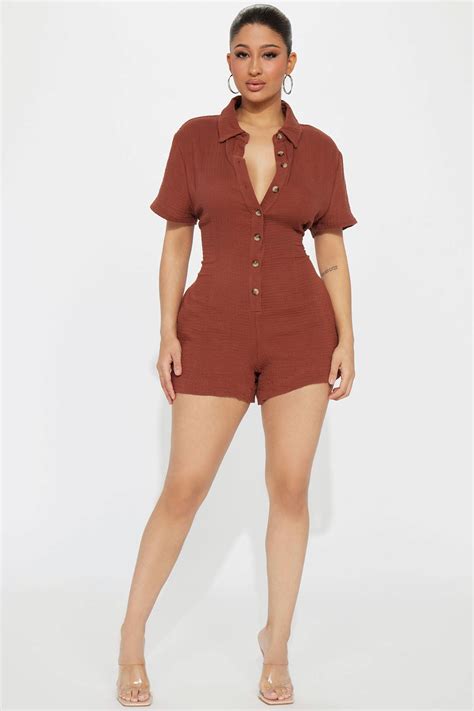 Beach Days Romper Brown Fashion Nova