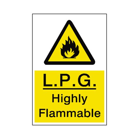 Lpg Highly Flammable Hazard Sign Safety Uk