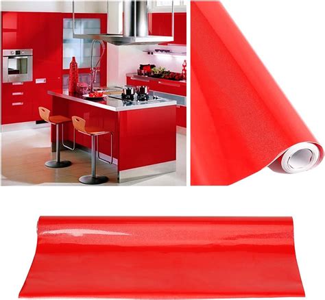 KINLO 0 61 15M PVC Pegatina De Mueble Papel Pintado Rojo Autoadhesivo