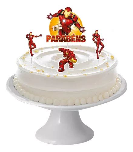 Cake Topper Regina Festas Homem De Ferro Iron Man Toppers Para