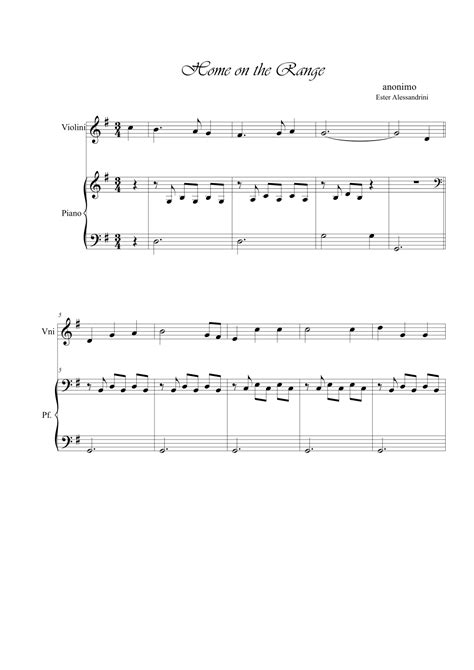 Home On The Range Violin And Piano Arr Ester Alessandrini Sheet Music Anonimo Violin And