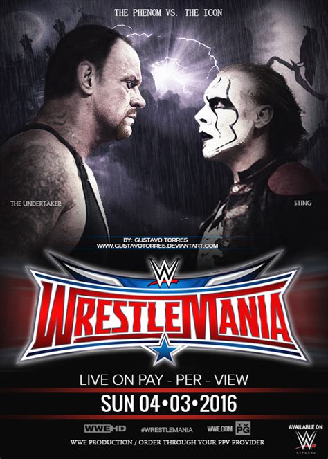 Wrestlemania Poster The Undertaker Vs Sting By Gustavotorres