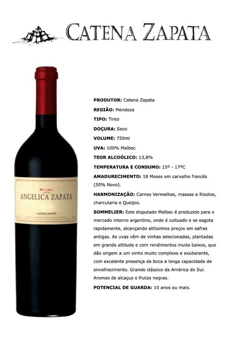 Vinho Tinto Argentino Angélica Zapata Alta Malbec 2016