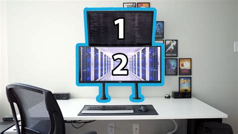 Stacked Dual Monitors Using Vivo Arm Mounts Youtube