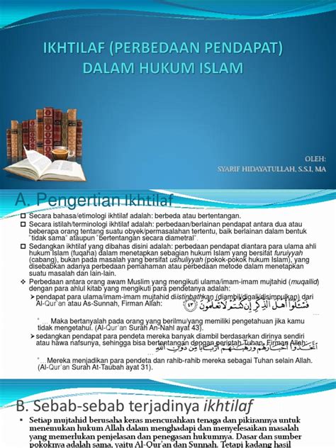 Pdf Ikhtilaf Perbedaan Pendapat Dalam Hukum Islam Dokumen Tips