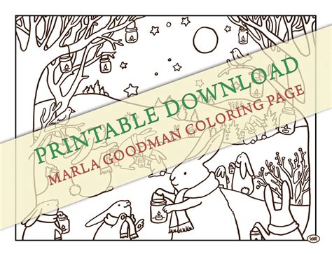 Printable Snow Bunny Coloring Page Cute Bunnies Carrying Lanterns In