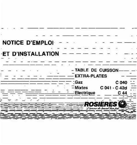 Notice Plaque De Cuisson Rosieres C Trouver Une Solution Un