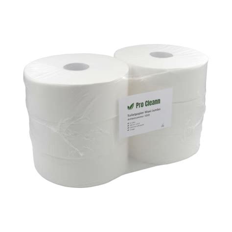 Pro Cleann Toiletpapier Maxi Jumbo Cellulose Soft Wit 2 Laags 6 X 380