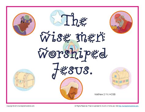 The Wise Men Worshiped Jesus Scripture Page On Sunday School Zone