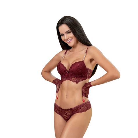 Lingerie Sexy Renda Conjunto Sensual Dia Dos Namorados Completo Cropped Calcinha Lua De Mel