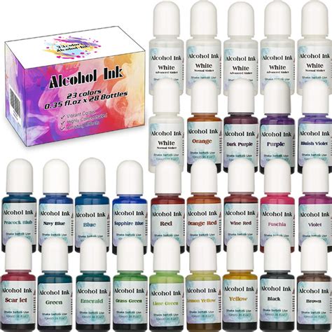 Buy Alcohol Ink Set Bottles Vibrant Colors Alcohol Based Ink