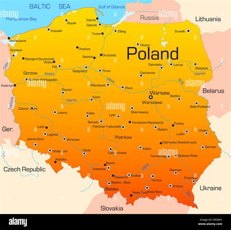 Colorful Map Of Poland