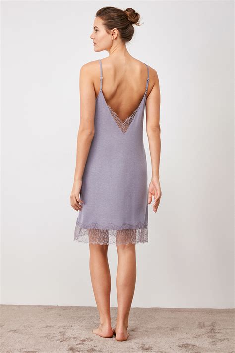 Σετ ρόμπα νυχτικό Penye Mood Μωβ Εμπριμέ lingerie shop gr