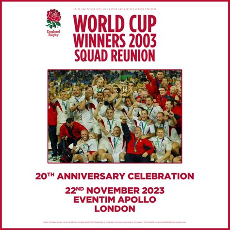 England Rugby World Cup Winners 2003 Squad Reunion Tickets Time Out