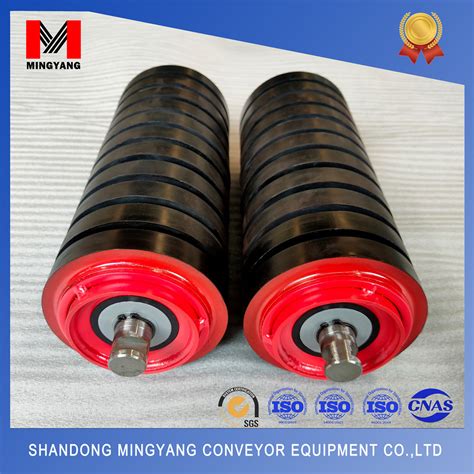 Mm Conveyor Impact Idler Roller With Natural Rubber Discs China