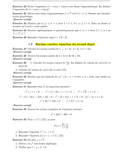 Solution Exercices Corrig S Sur Les Nombres Complexes Studypool