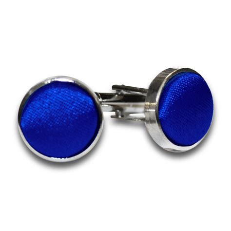 Plain Royal Blue Satin Cufflinks