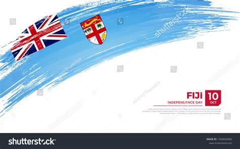 Flag Fiji Country Happy Independence Day Stock Vector (Royalty Free ...