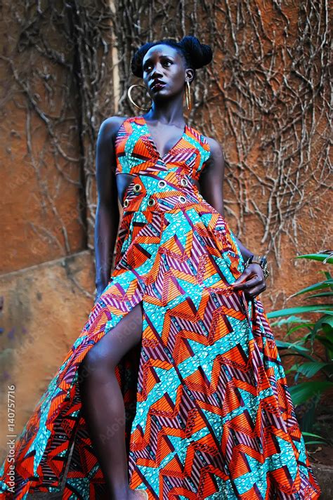 Young African Girl In Modern African Print Dress Stock Photo Adobe Stock