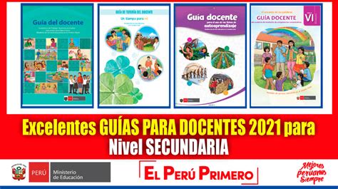 Minedu Excelentes Gu As Para Docentes Para Nivel Secundaria