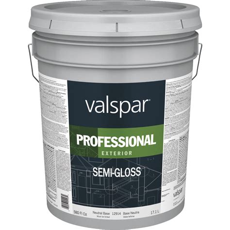 Valspar 12914 Professional Exterior House Paint Neutral Base Semi Gloss 5 Gal Pail Walmart