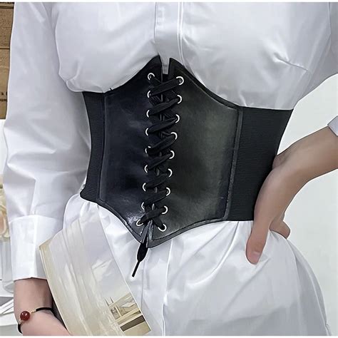 Espartilho Corset De Velcro Traseira Elastico Ajustavel Couro Courino