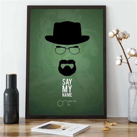 Quadro Decorativo Poster Breaking Bad Say My Name Heisenberg Para Sala Quarto Submarino