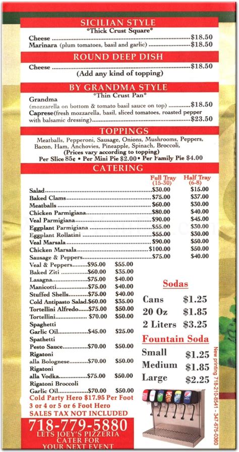 Joeys Pizzeria Restaurant In Queens Menus And Photos