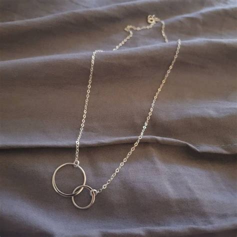 Infinity Necklace Sterling Silver Interlocking Circle Necklace For