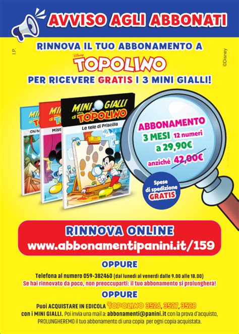 I Mini Gialli Di Topolino Abbonamenti Panini