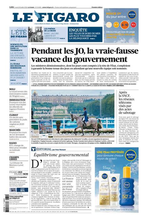 Le Figaro édition numérique du 30 juillet 2024