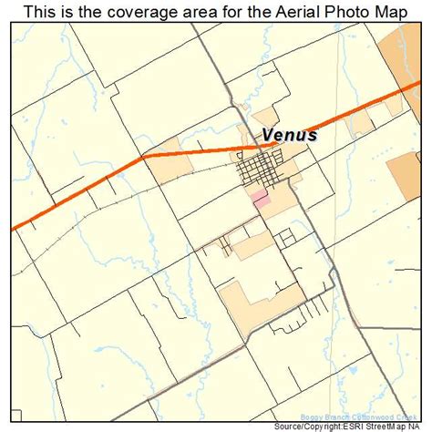 Aerial Photography Map of Venus, TX Texas