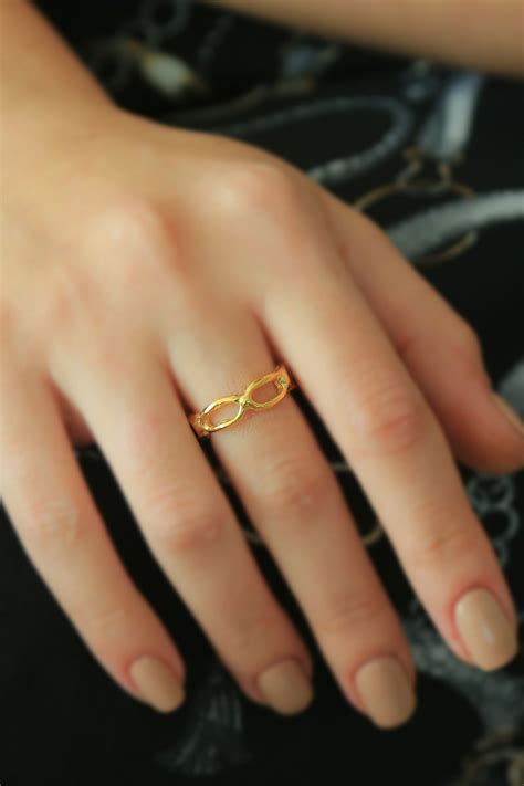 Chain Ring Gold Plated Etsy Chain Ring Gold Chain Ring Handmade Ring