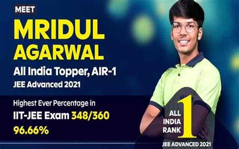 Mridul Agarwal Tops Iit Jee Advanced Exam 2021 Check Here Sakshi