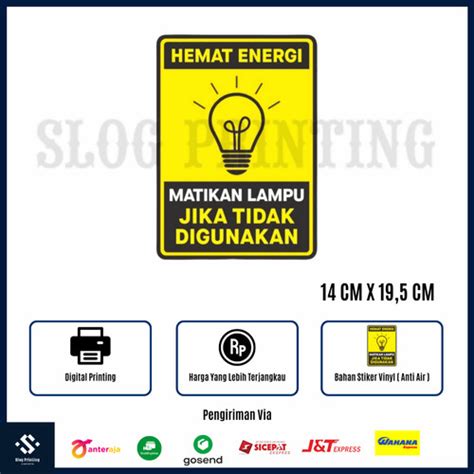 Jual Stiker Hemat Energi Matikan Lampu Jika Tidak Digunakan 14 X 195