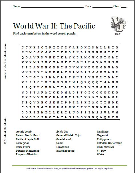 World War 2 Word Search Puzzle Worksheet Activity By Puzzles To Print