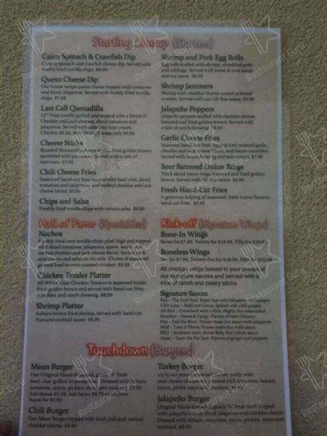 Menu At LAST CALL Sports Grill Pub Bar Jackson Old Square Rd