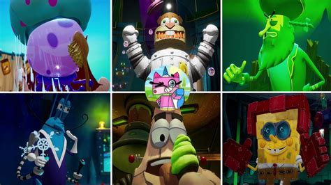 BOB LEPONGE Bataille Pour Bikini Bottom Réhydraté Tous Les Boss Du Jeux All Boss 4K YouTube