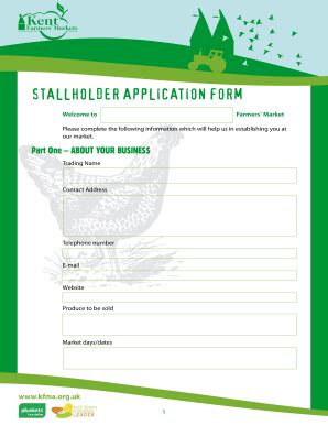 Fillable Online Kfma Org Stallholder Application Form Kfma Kfma Org