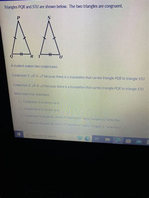 Answered Triangles Pqr And Stu Are Shown Below Bartleby