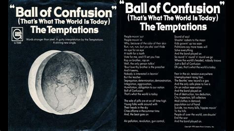 The Temptations Ball Of Confusion Thats What The World Is Today