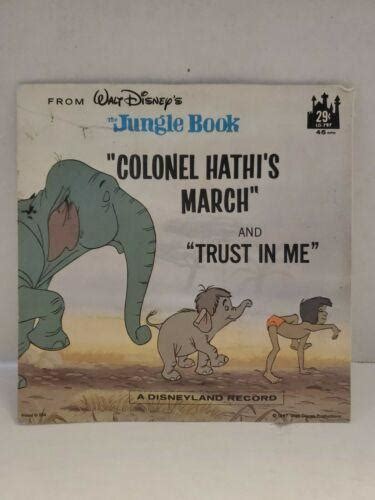 Walt Disney Little Gem Record Colonel Hathis March Disneyland Lg 797