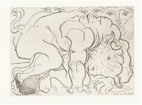 Pablo Picasso MINOTAURE ATTAQUANT UNE AMAZONE AND MINOTAURE BLESSE