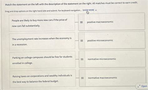 Solved Match The Statement On The Left With The Description Chegg